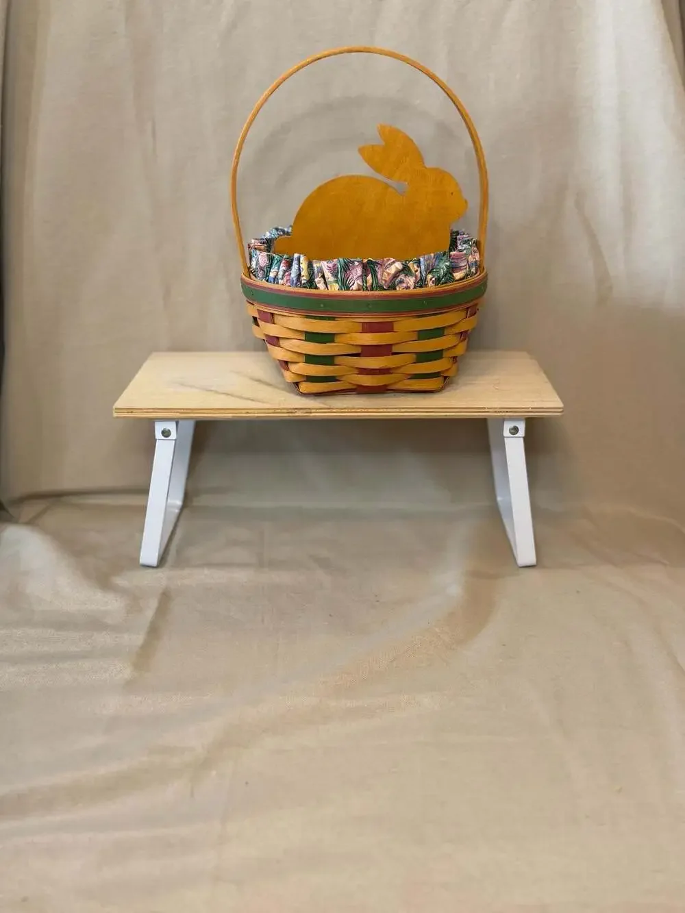 Longaberger 1999 Edition Easter Combo Fabric Liner Wooden Bunny Divider